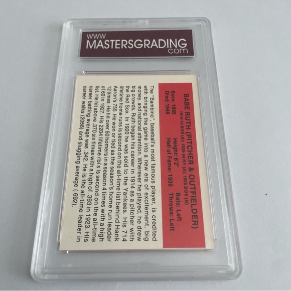 1987 Baseball's All-Time Greats Babe Ruth Card - Picture 2 of 3